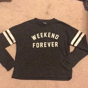 Weekend forever urban planet long sleeve top.